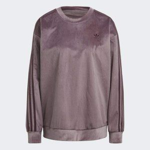 adidas Originals Women's Purple Corduroy Velvet Crew Sweater - Size 1X
